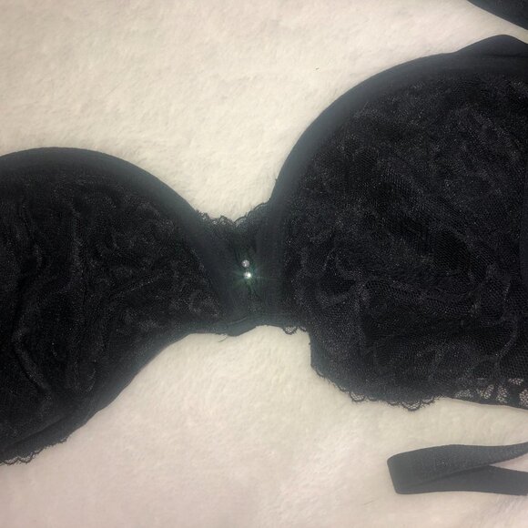 Lily of France Black Lace Bra 38D - Picture 7 of 7